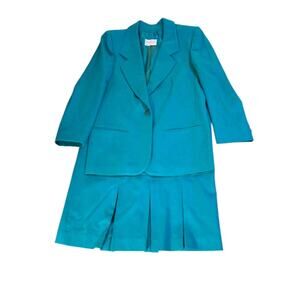 Pendleton Woolen Mills Womens Skirt Suit Set Blazer Size 10 Virgin Wool USA